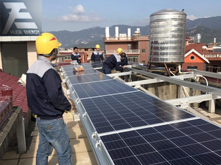 편평한 시멘트 지붕 태양 설치 시스템